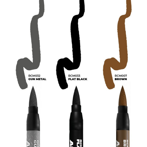 AK Interactive - RC Markers - Set of 3 Real Colors Markers - Various